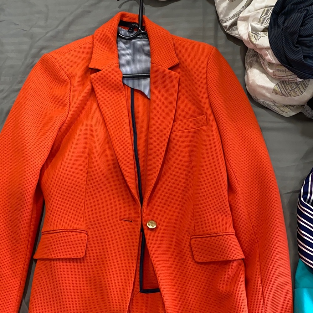 Orange gently used blazer size 6